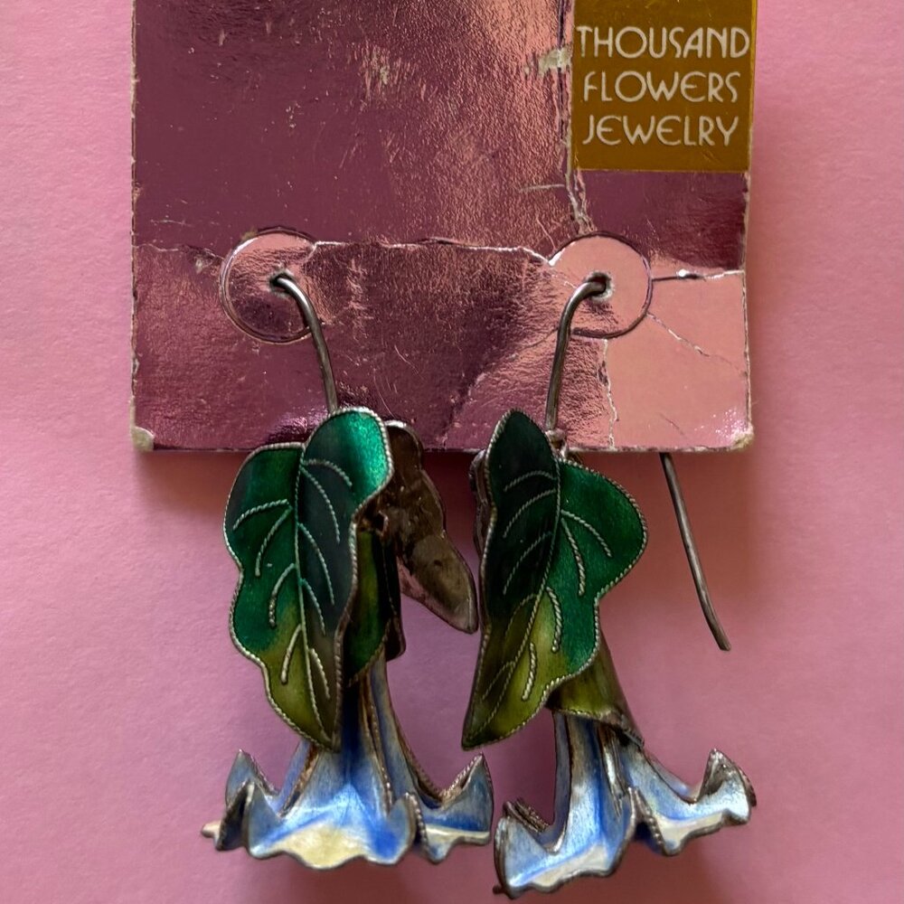 Thousand Flowers Jewelry Silver flower earrings vintage